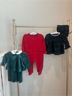 Baby GAP Red Baby footie with Bow Accents & Sofia grange 2 piece pjs!